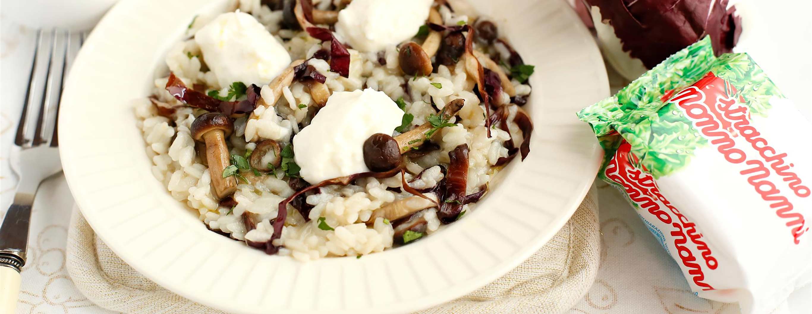 Risotto con radicchio, funghi chiodini e Stracchino Nonno ...